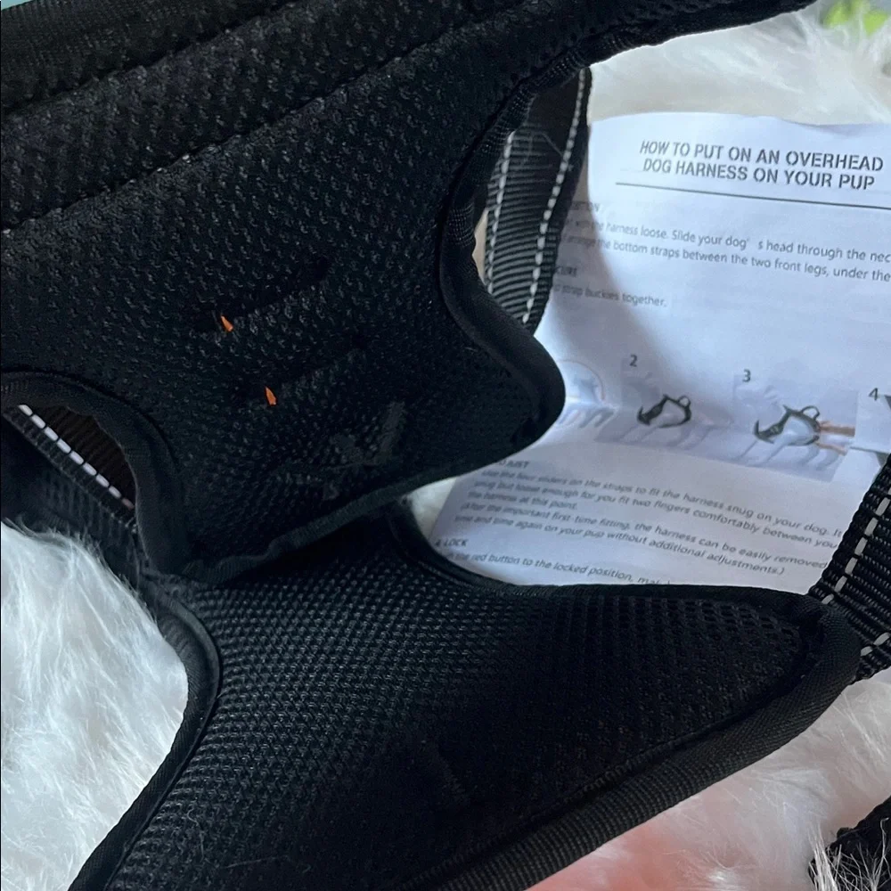 NWT Orange and Black Dog Harness adjustable straps with safely lock Large - Picture 6 of 11